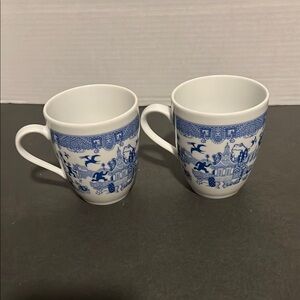 Blue and White Porcelain Mugs